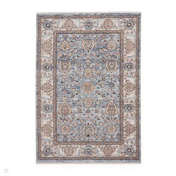 Vintage 35027 Traditional Distressed Koum Floral Vine Border Soft-Touch Blue/Brown/Cream Rug-Think Rugs-Rug Love - The Most Loved Rug Store